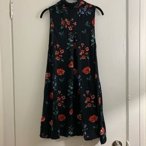 Kimchi Blue black floral collared dress Small